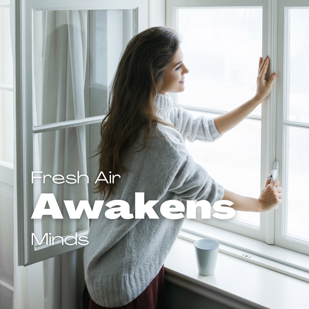 women open window