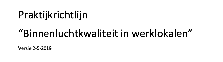 Practical guideline for indoor air quality in work areas in Belgium: A